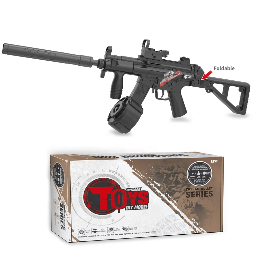 2023 New Arrivals MP5K Blaster UMP45 Automatic Toy Guns For Play Games Foldable Stock High Speed Gel Ball 150+FPS