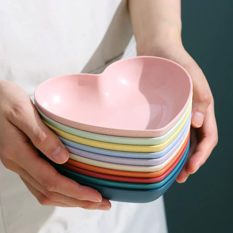 10 Pcs/sets Heart Shaped Dish Fruit Snacks Plate Dinnerware Set Candy And Nut Serving Container Food Dessert Storage Dish