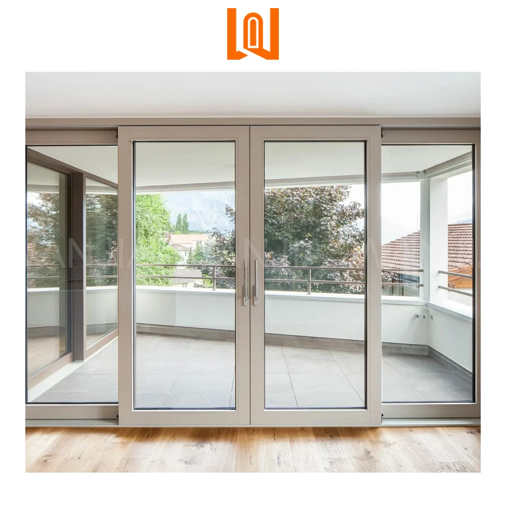 WANJIA Apartment House Plastic Balcony PVC Sliding Doors UPVC Double Glass Sliding Door