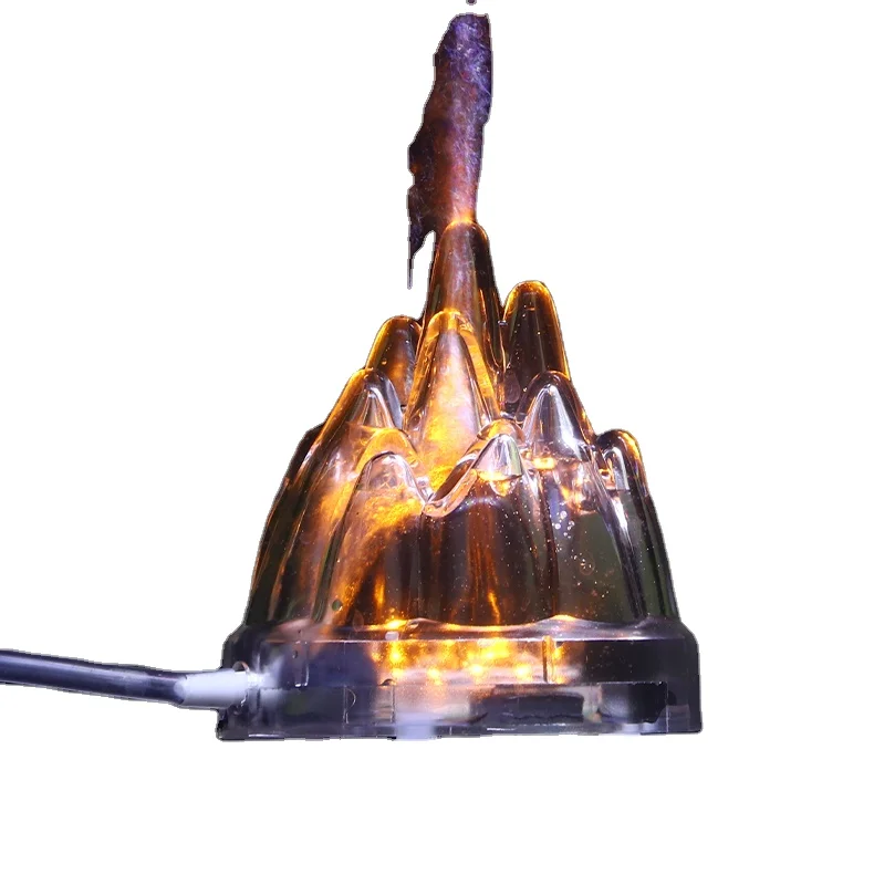 Diving Aquarium Decoration Waterproof Volcano Decoration Kit Color Bubble Fish Tank Light Aquarium Light
