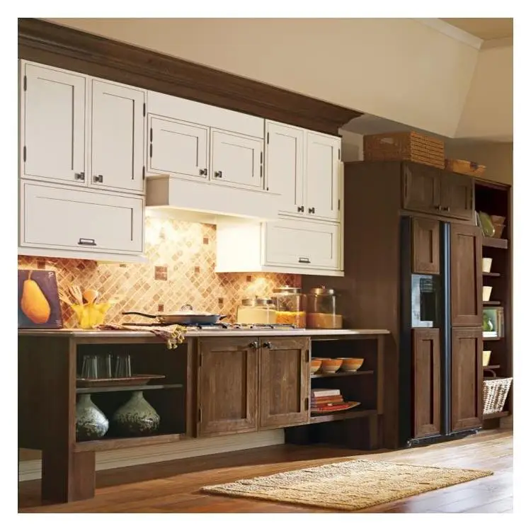 Prima High End Customized Majestic Antique Solid Wood Assembled Kitchen Cabinet With Classic