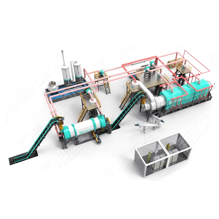 Beston Group BST-50 5t/h Sewage Sludge Carbonization Plant Industrial Sludge Carbonization Furnace to Make Carbon