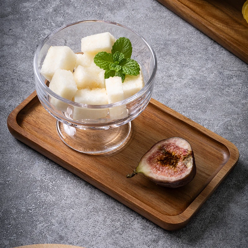 Serving Tray Oval Tea Tray Decorative Wood Plate Fruit Tray Vegetable Platter Home Bread Dessert Cake Plate Tableware