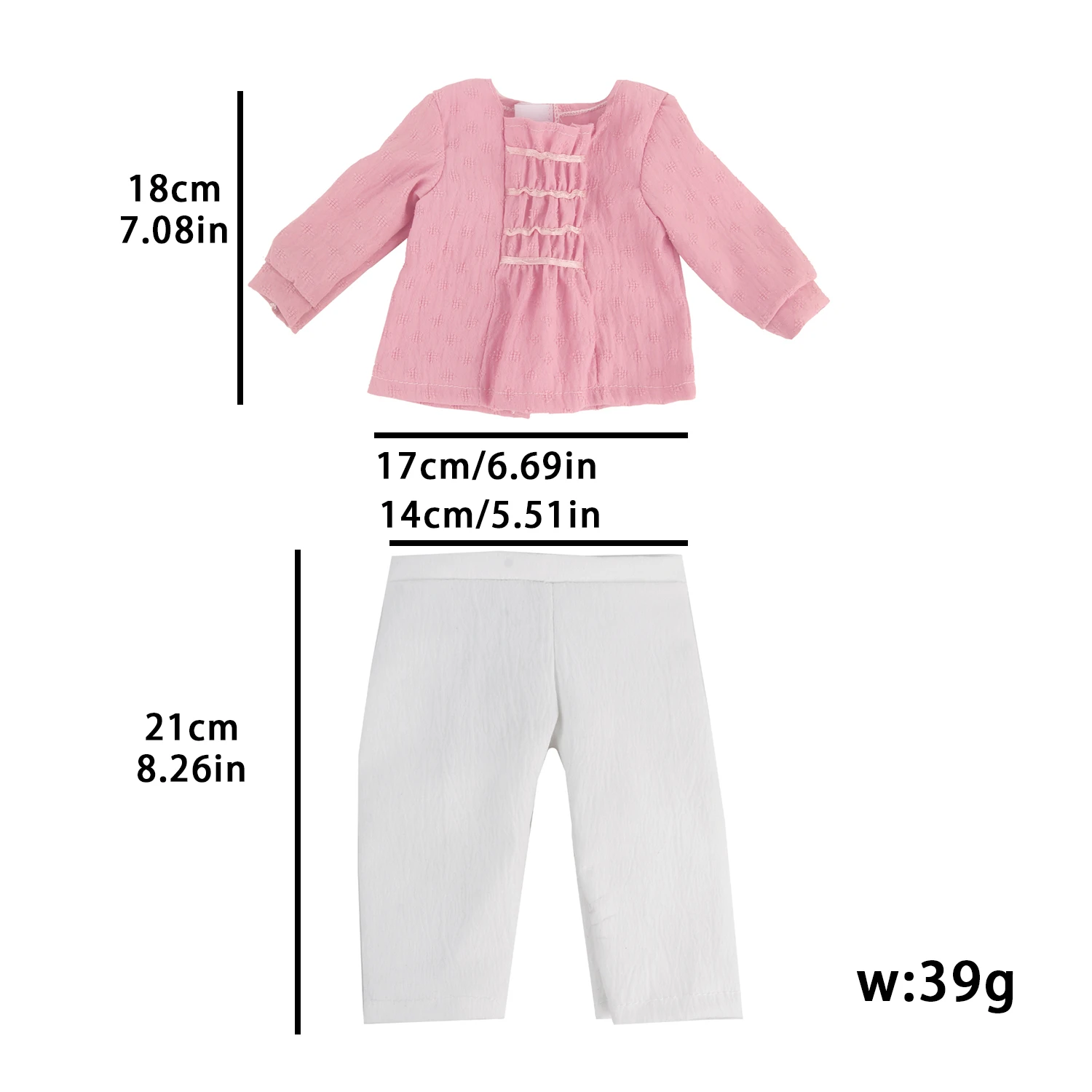 18 inch pink long sleeved top pants and headband Reborn baby doll clothes For Girl