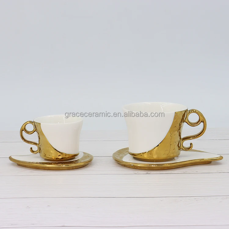 Fine Royal Porcelain Tea Set Gold Plated Ceramic Bone china Turkish Arabic Coffee Set Tea Cup Set With Teapot