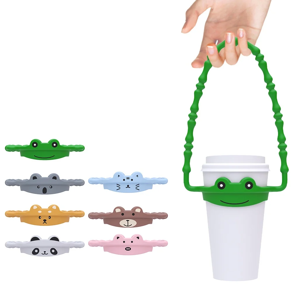 New creative silicone water bottle lanyard novelty cartoon drinking cup portable strap carry handle