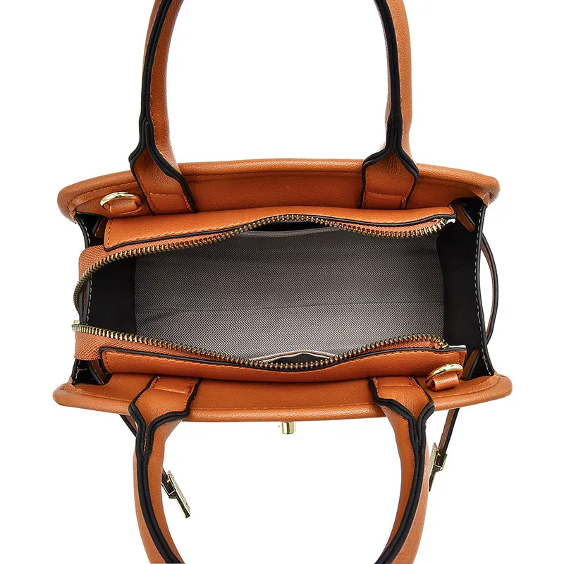 Portable Pu Women Shoulder Bag Handbag Contrasting Color Fashion Bags For Ladies Girls Zipper & Hasp Wholesale Designer Handbags
