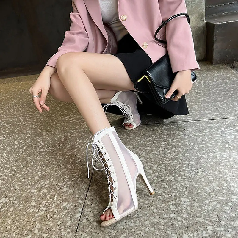 Women Dance Boots Ballroom Tango Latin Boots Ladies Jazz Mesh Boots Women Shoes