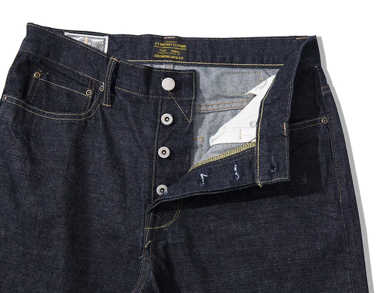 Wholesale  Manufacturers High Quality Custom Cotton Unwash Original Raw Mens Classic Selvedge Denim Jean