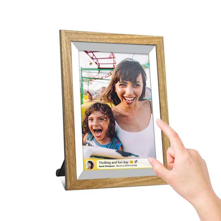 10 дюймов интеллигентая (ый) жизнь Smart Photo Wi-Fi рамка дисплея художественный дизайн, межкомнатные деревянные двери Ips экран