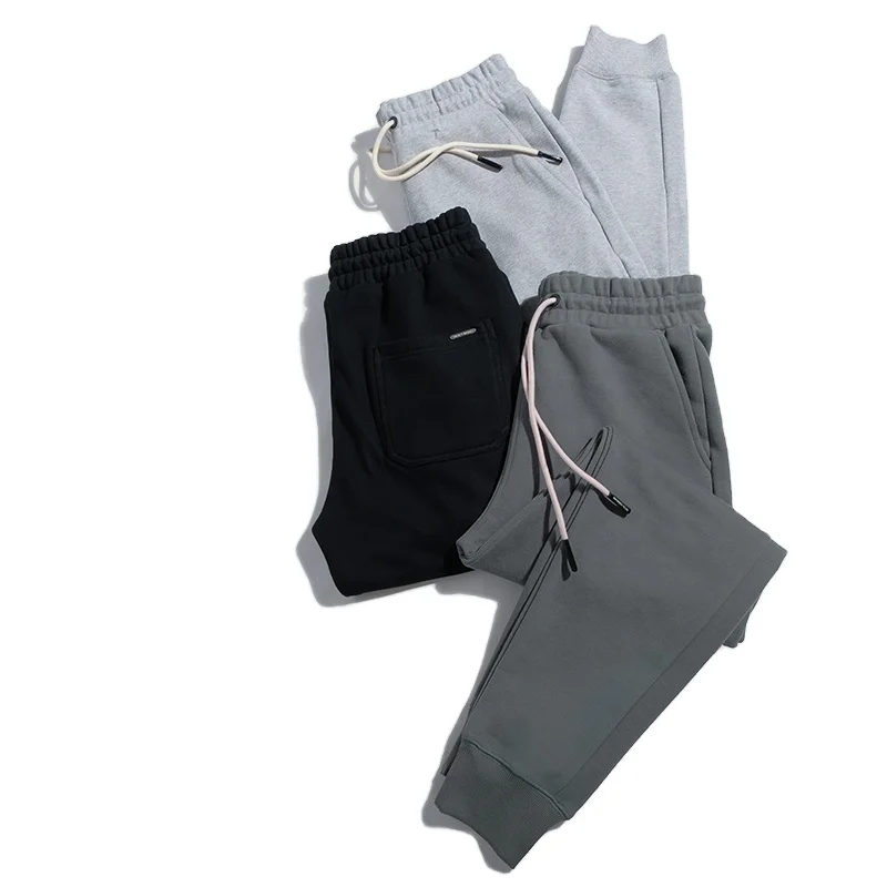 Customized Logo Printing Men Tracksuit Cotton Jogger Pants Sublimation Joggers Male Sport Wear Tapered Slim Fit Sweatpants Soft