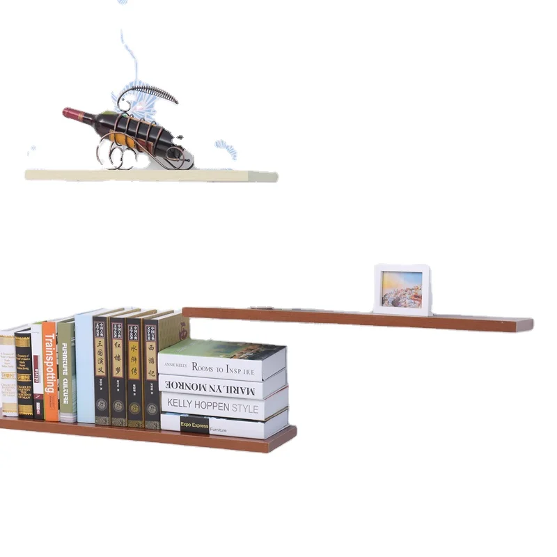 Floating Wall Shelf Wood Effect Shelving Shelves Unit Kit Display Home Office