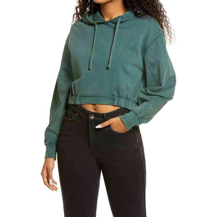 Осенний женский модный Повседневный приталенный свободный кроп-топ на заказ французские махровые хлопковые толстовки