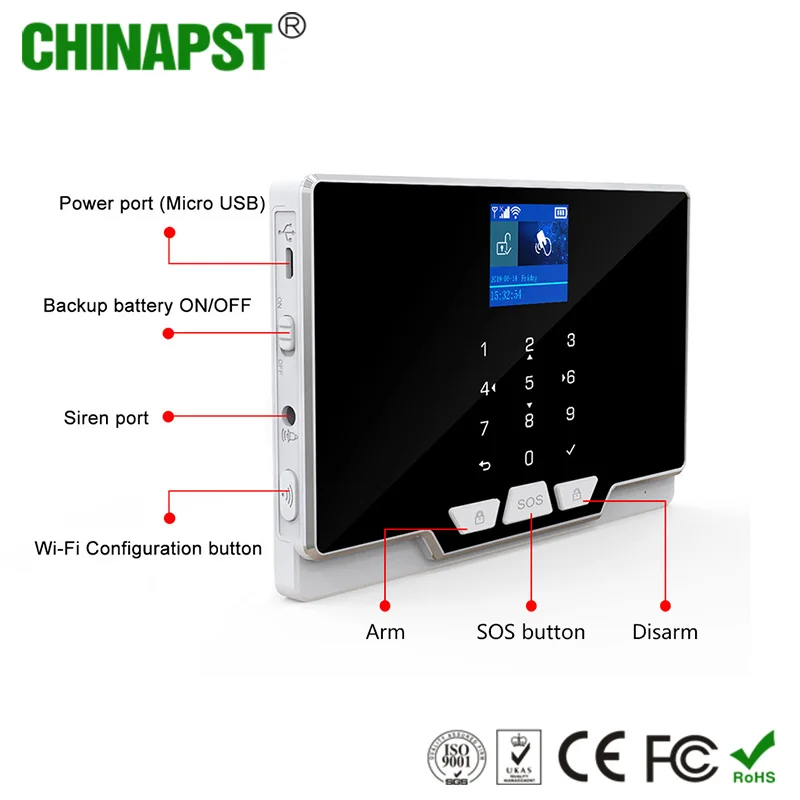 2023 New Cheap 2.4 Inch TFT LCD Wifi GSM Tuya Smart Wireless Alarm Security System PST-G20