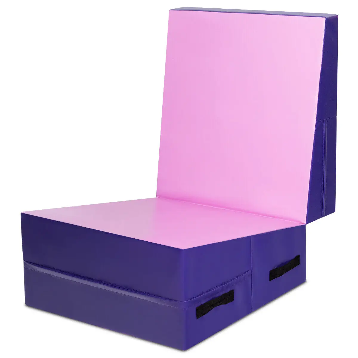 Factory direct Sale Folding Incline Gymnastics Mat Wedge Shape Gymnastics Gym Fitness Tumbling Pink