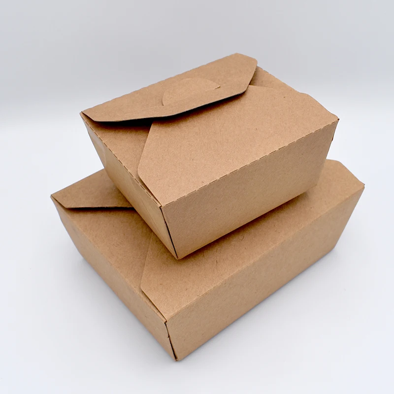 
Disposable biodegradable takeaway kraft paper fast food container 