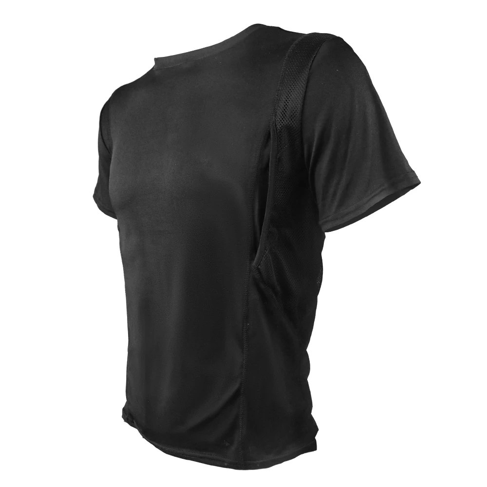 Concealed Carry Holster Shirt Round Neck Top Polyester T Shirt Pocket With Large Storage Mens Crew Secure Tactical T-Shir