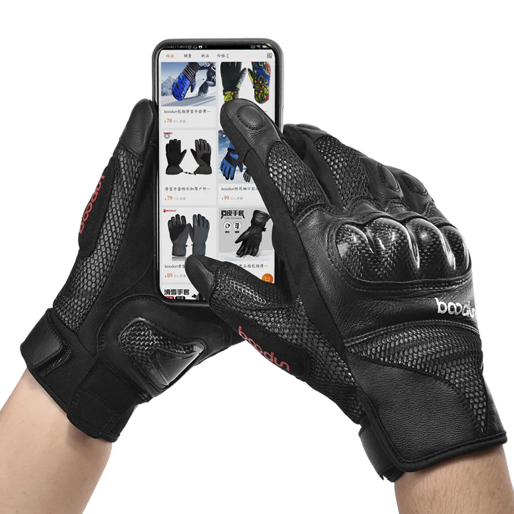 Custom Touchscreen Full Finger Knuckle Protection Anti Slip Motorcycle Racing Gloves