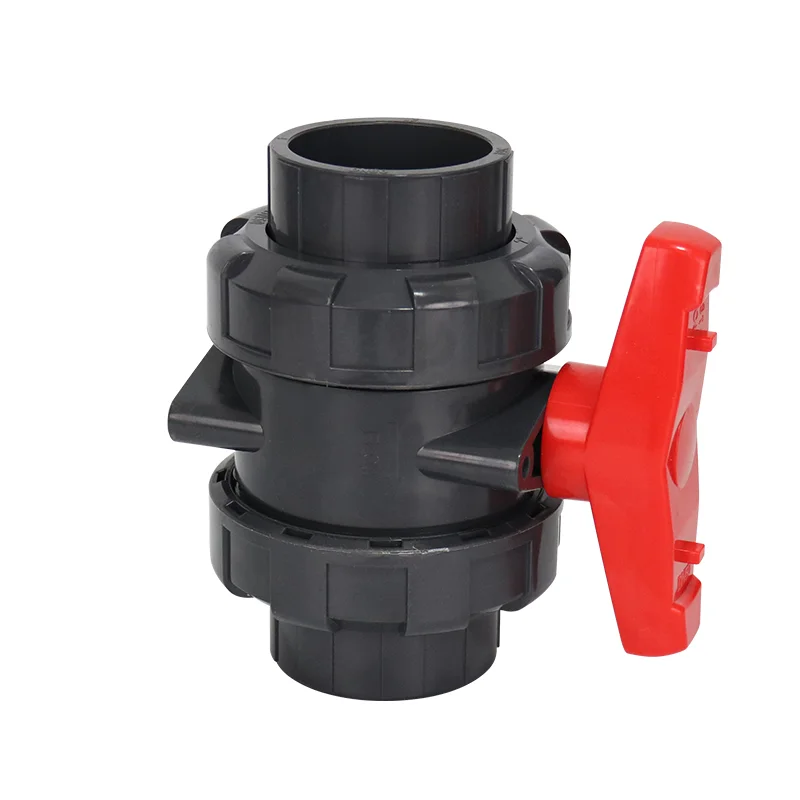 industry supplier PVC Chemical industrial  water supply pipe fitting Double union ball valve