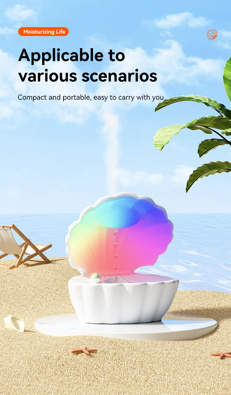 2024 Smart Home Water Droplet Humidifier Cool Mist Ultrasonic Backflow Water Drops Anti Gravity Humidifier For Bedroom Office