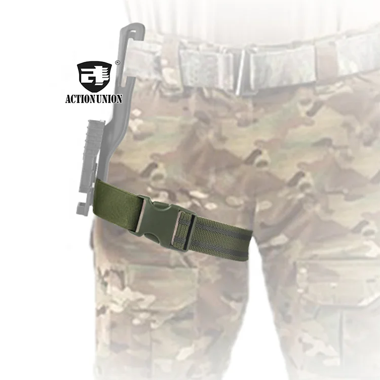 Action Union Tactical Drop Leg Thigh Strap Nylon Band Thigh Belt for Holster Accessories with elastic ring single point sling