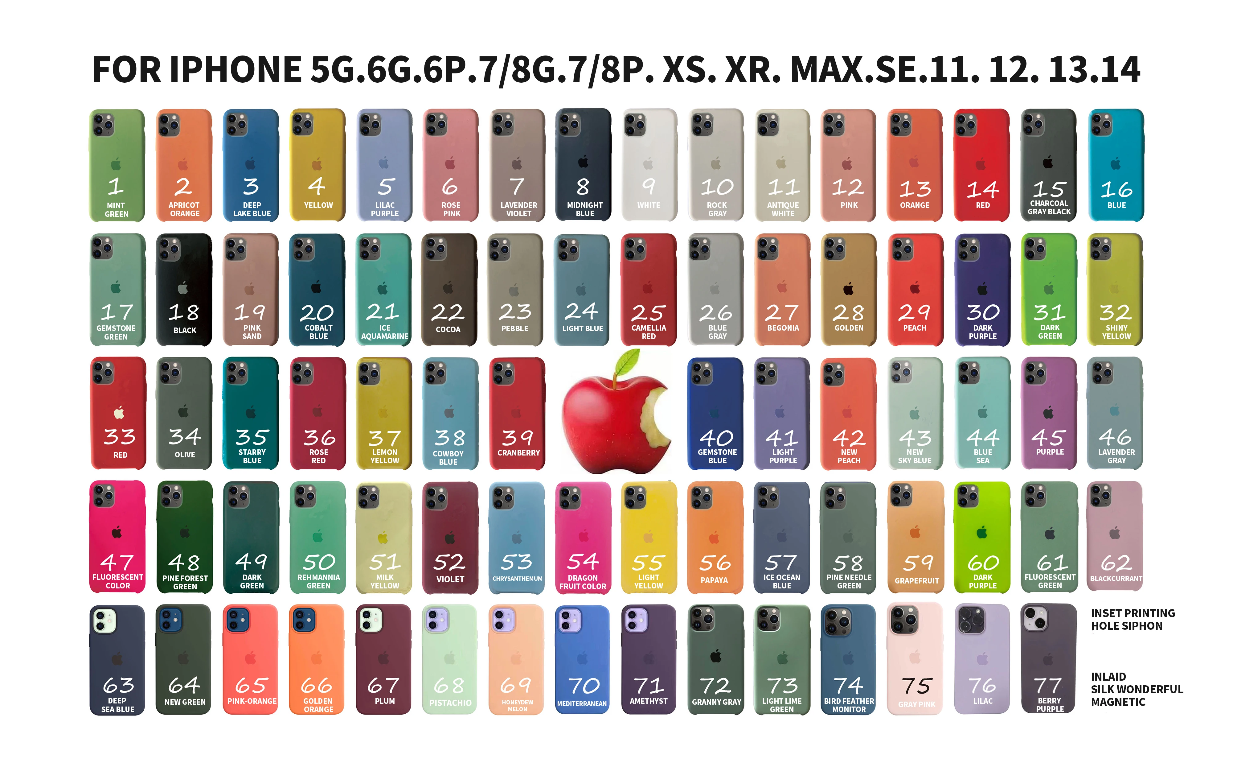 Чехол для телефона из жидкого силикона силиконовый чехол с упаковкой Iphone 14 13 12 11 Pro Max Xr Xs противоударный