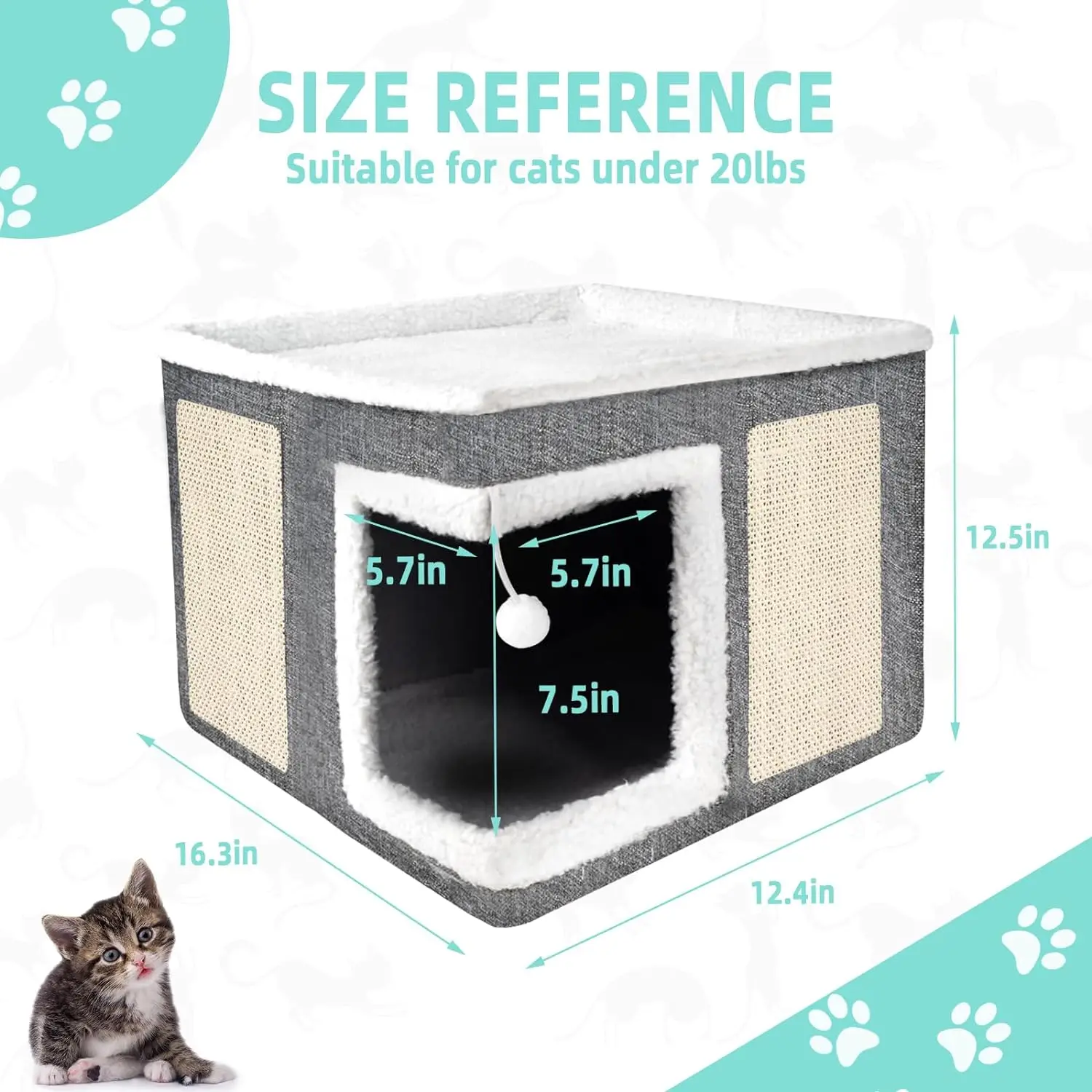 Wholesale Pet Dog House Foldable Portable Indoor Cat Cave Bed House With Scratch Board