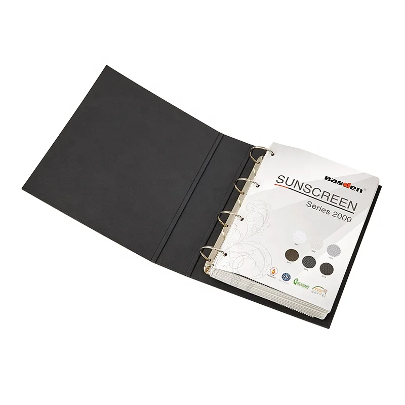 Delicate textile fabric sample blinds color shade card Swatch Sample Book