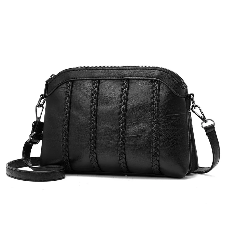 Promotional Cheap Ladi Omuz Cantasi Soft Black Bags Women Shoulder Bags Women Leather