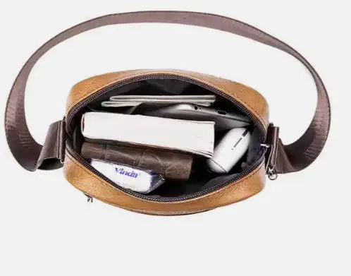 cell phone bag Popular casual genuine leather halter for men wholesale genuine cowhide crossbody shoulder bag messenger bag