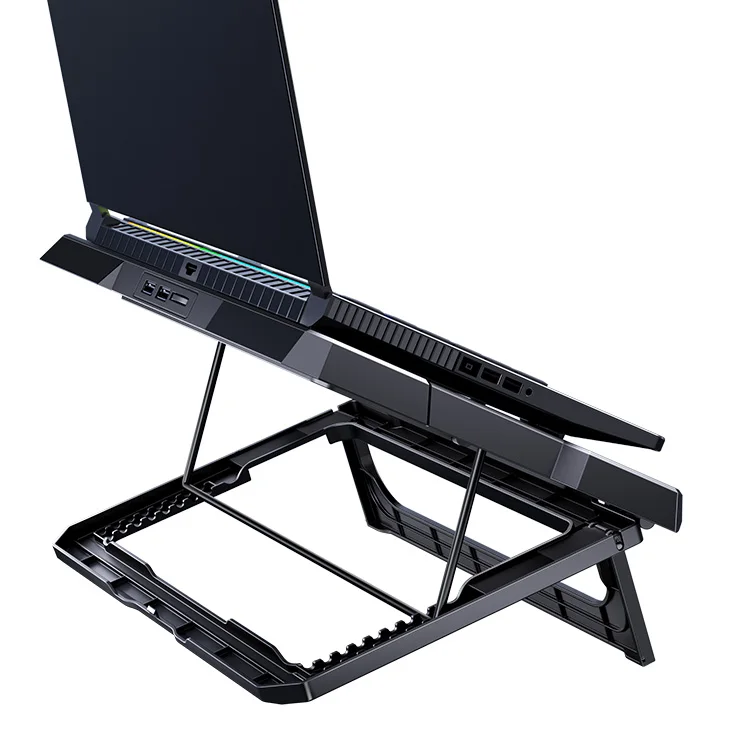 MC Height adjustable foldable usb plastic 17 inch six fans electric laptop cooling pad aluminum cooling pad for laptop