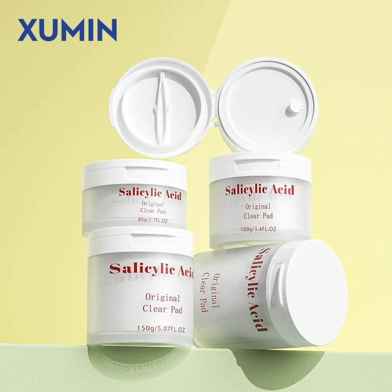 Custom Trendy Plastic PP Cosmetic Jars White Cream Jar with Flip Top Cap Facial Scrub Toner Cotton Pads Container with Tweezer