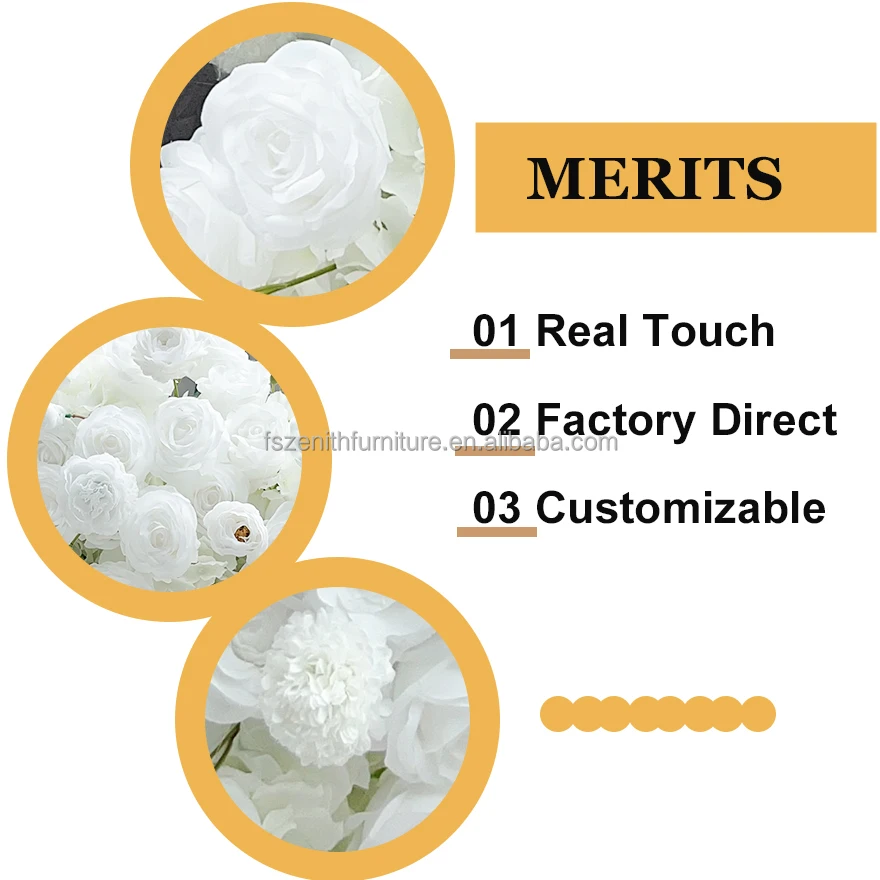 Cheap Silk Roses Daisies White Flowers Wedding Backdrop Milk White Artificial Flower Runner Wedding Decoration