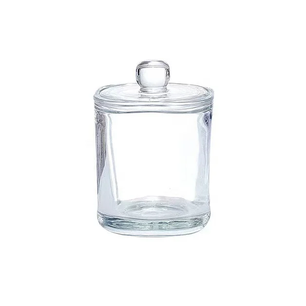 Candle Vessels glass jar scented candle soy wax holder jar empty square glass candle jars with lids in bulk