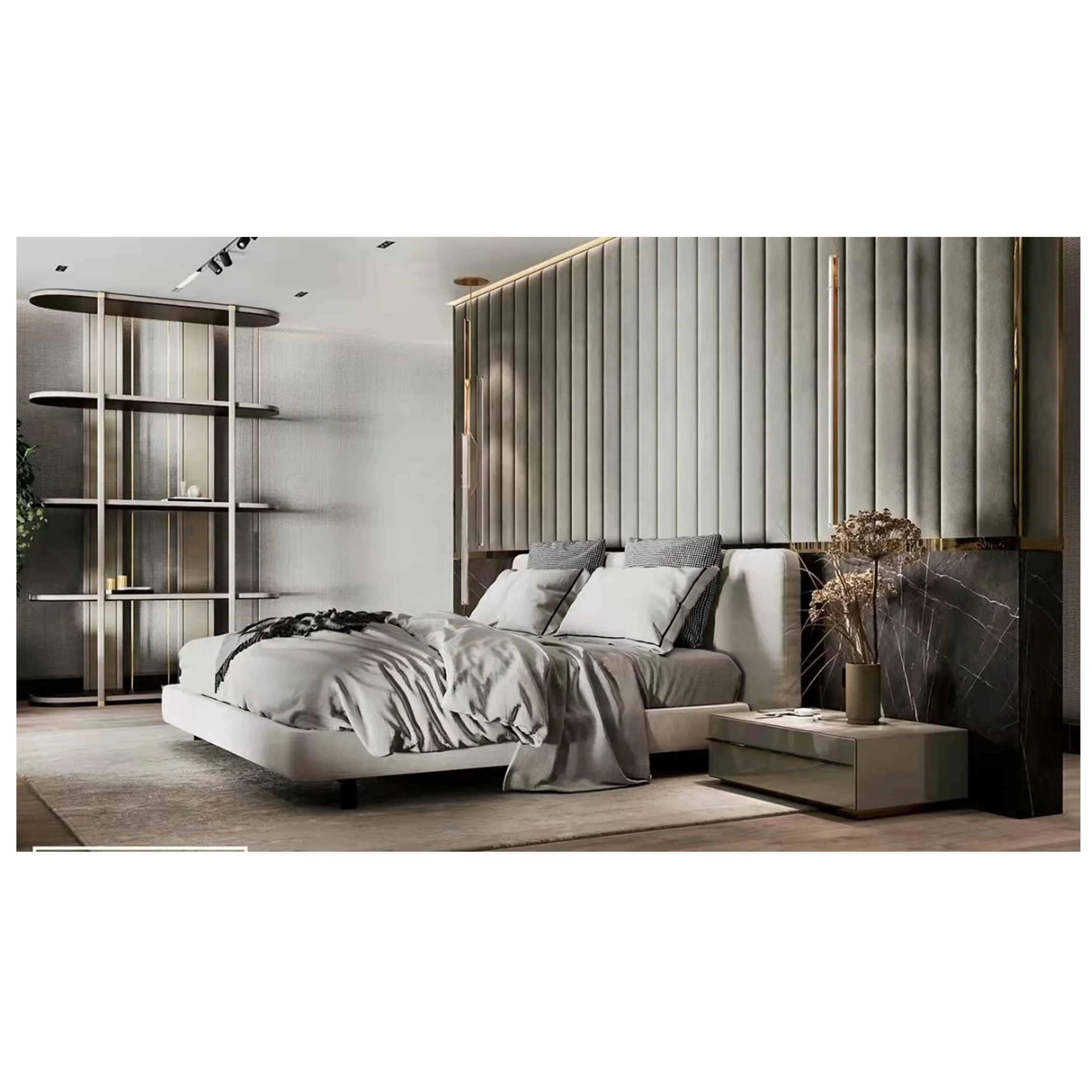 Modern bedroom headboard soft bag anti-collision background wallpaper