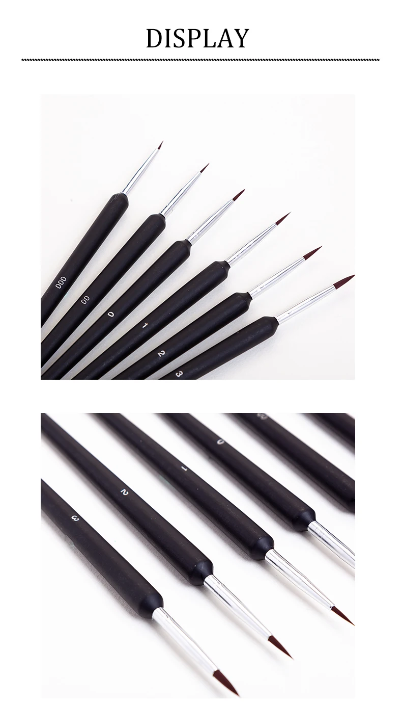 Merchant wholesale watercolor oil painting for beginners special nylon hair hook line color drawing pen 6 piece paint brush