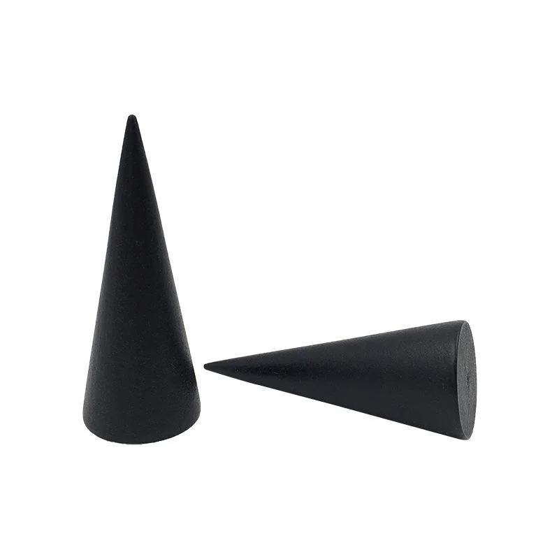 Natural Wood Doll Cone Jewelry Display Stand Base Finger Ring Holder Wooden Tree Diy Craft Organizer Holders