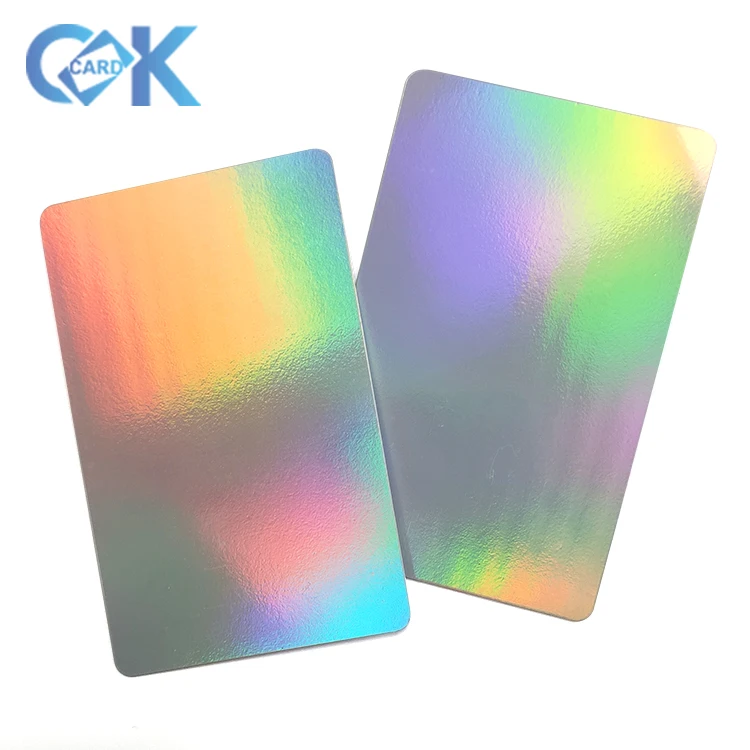 Printable Blank PVC CR80 Shiny Hologram Pvc Id Card For Heat Lamination Machine