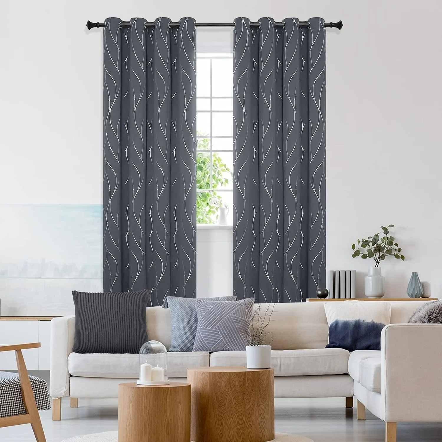 JA Customizable Thermal Insulated Blackout Curtains for Bedroom and Kids Room  Sun Blocking Window Curtains for Home Decoration