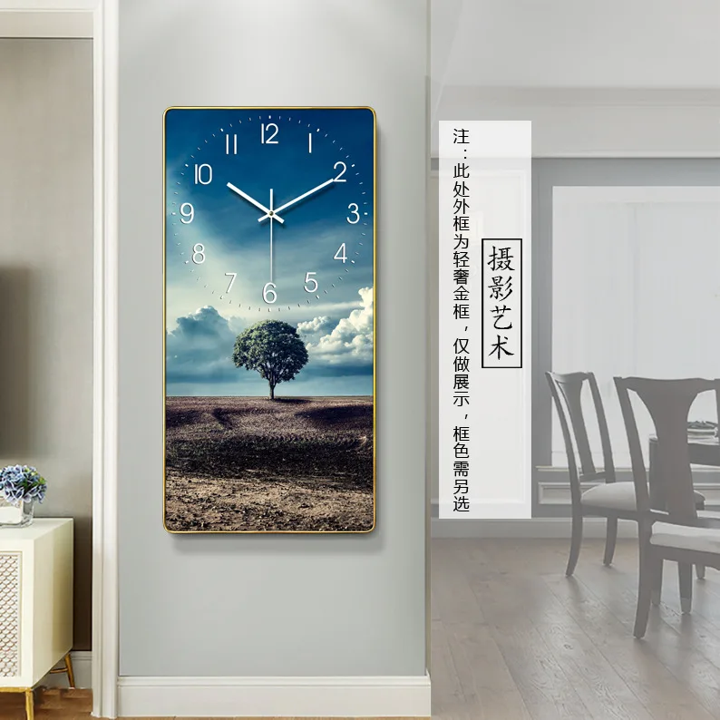 Modern Animal-Printed Rectangular Wall Clock Amazon Cross-Border Household Fashion from Factory Source for Living Room Watch
