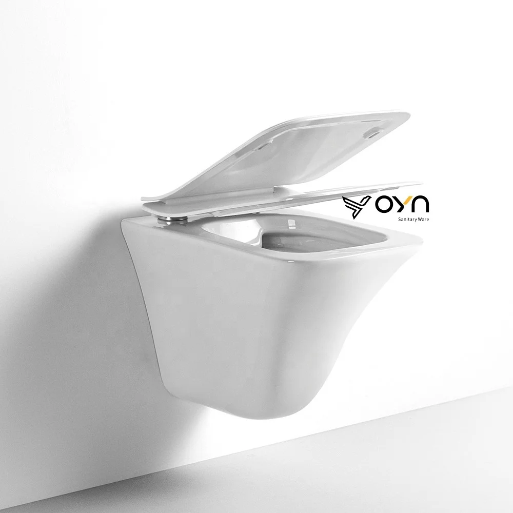 Hot-selling Modern Design Rimless Wash Down Egg Shape Wall Hung Toilet