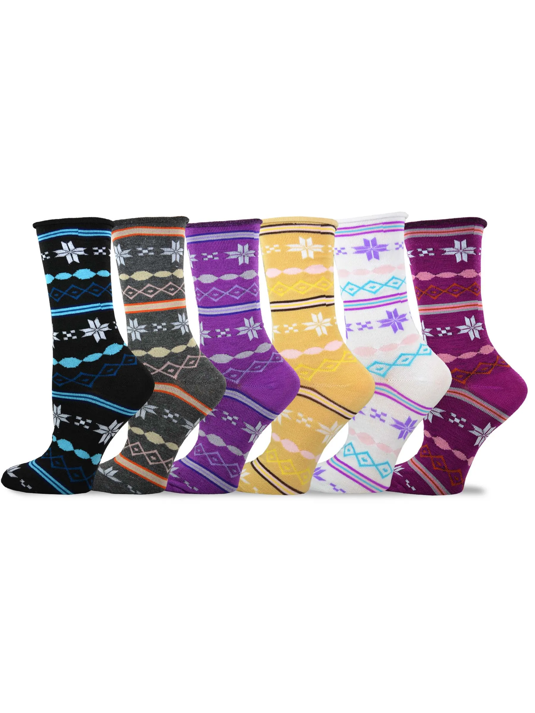 Low Price Cotton Crew Socks Floral Striped Pattern Printing Ladies Women Socks