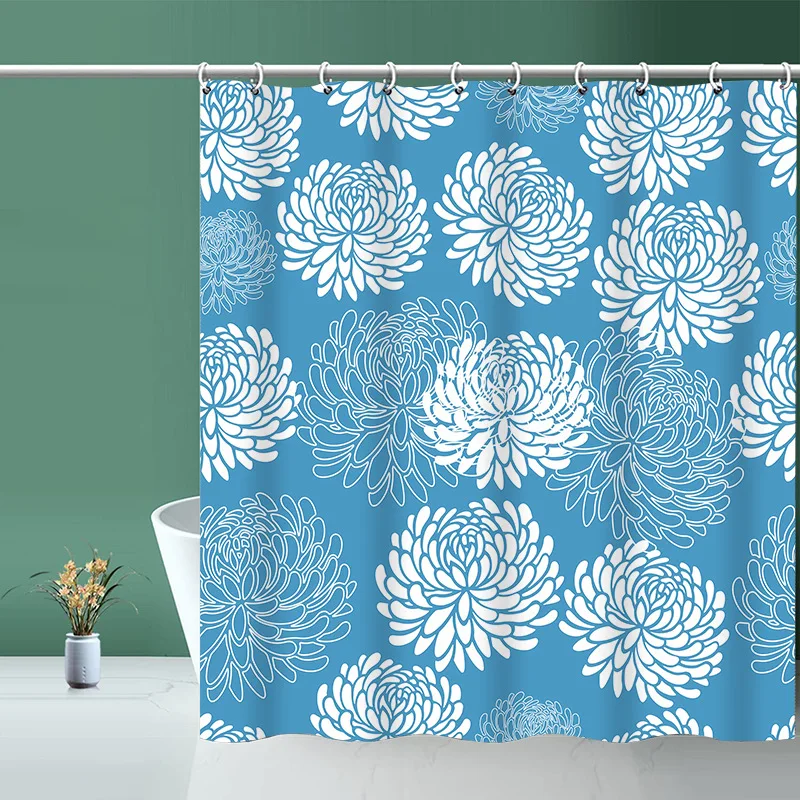 2024 Горячая Распродажа 3D Печатный домашний декор большая Цветочная занавеска для ванной комнаты водонепроницаемая душа