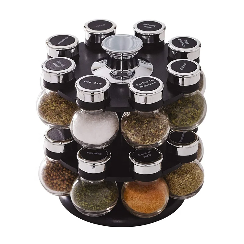 Creative Rotary Small Spice Jar Glass Seasoning Box Salt Jar Especias Set