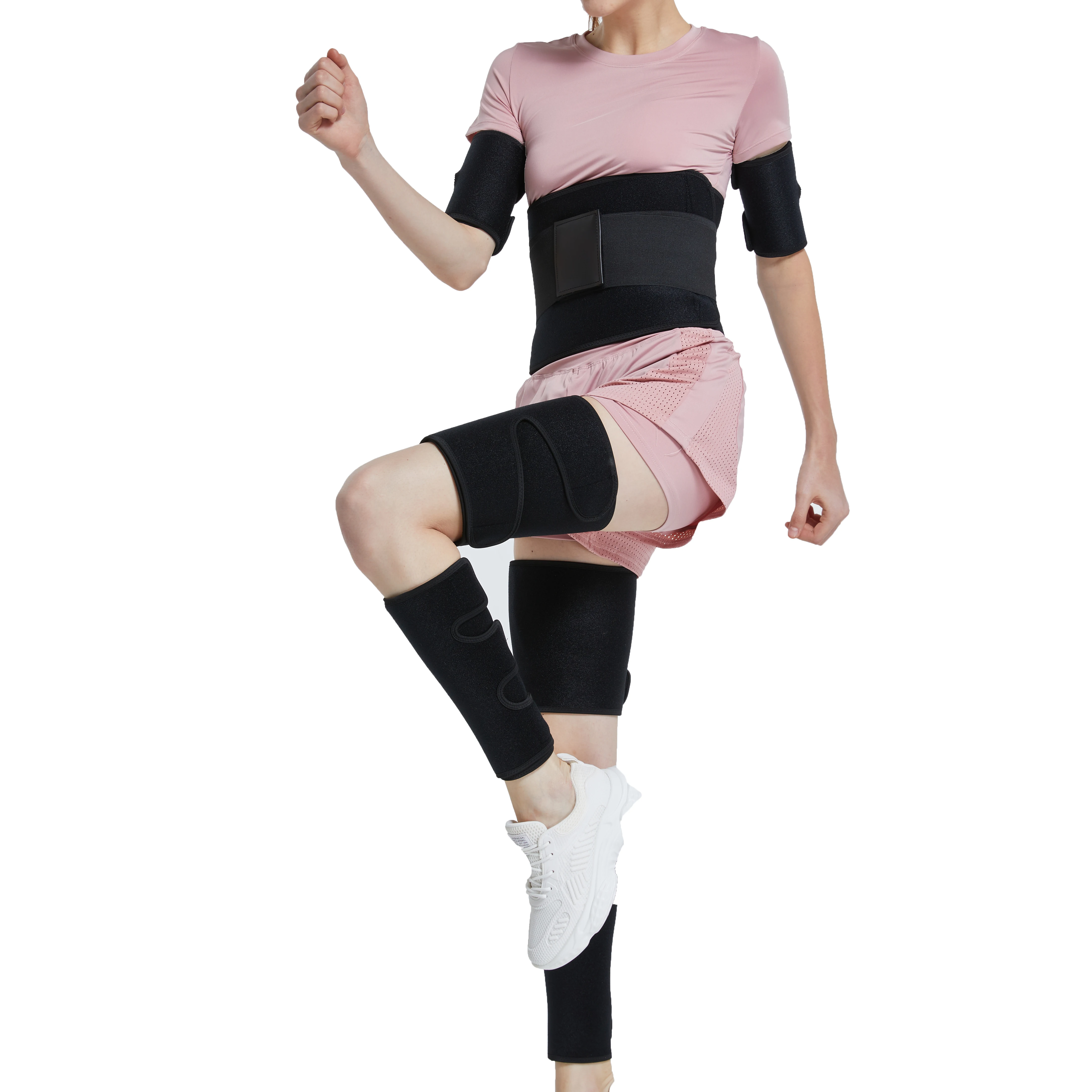 
New 4 in 1 OEM yoga pants neoprene Waist Trainer And Thigh Trimmer Butt Lifter For Women 