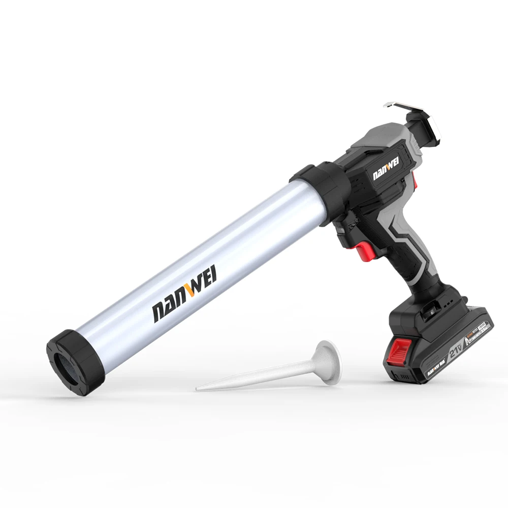 NANWEI 21V Electric Glass Glue Gun Caulking Machine Variable Speed For Beauty Floor Balcony Window Power Guns