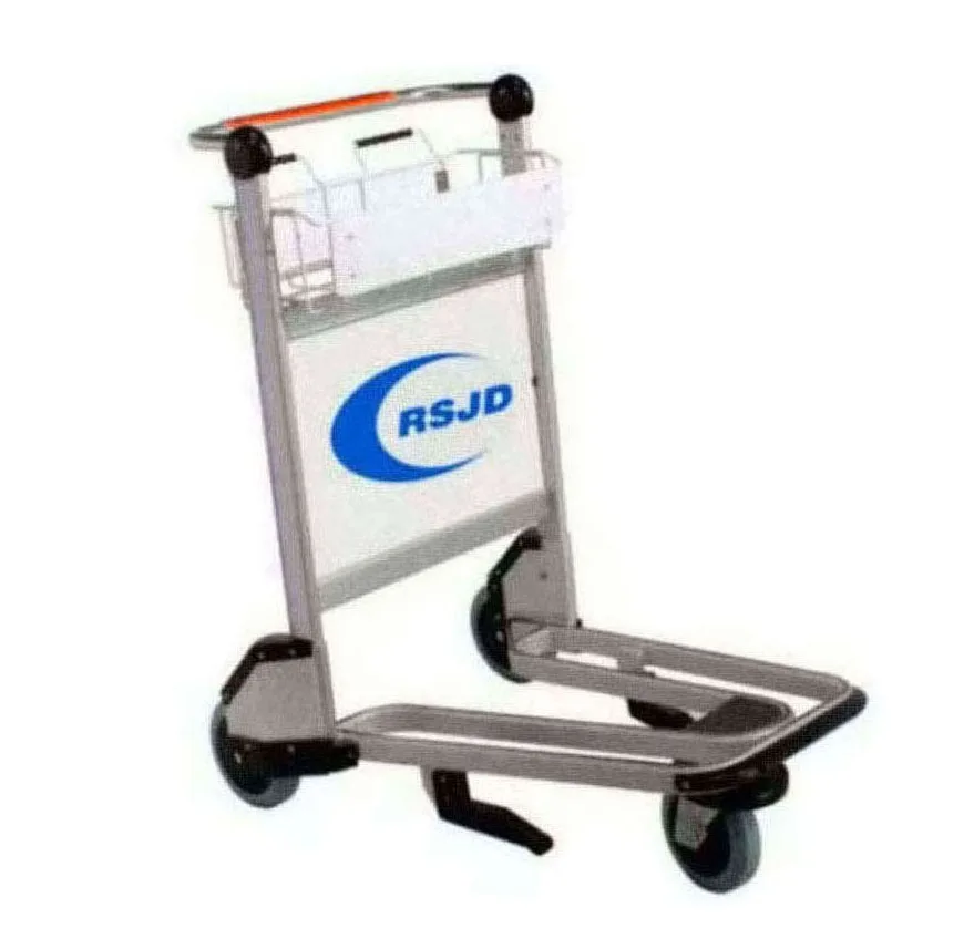 Hot Selling Airport Passenger Baggage Luggage Aluminum 3 wheels Basket Trolley With Brake