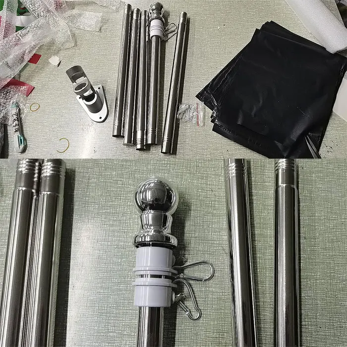 Высококачественный уличный или крыльцо 6-футовый алюминиевый флаг сверхмощный нейлоновый прочный Американский 3x5 футов с полным комплектом