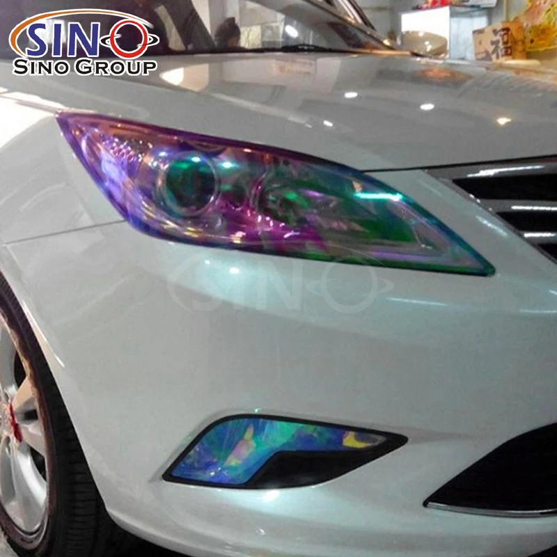 Hot Selling China Wholesale 3 Layers Color Change PVC Vinyl Waterproof Stickers Chameleon Headlight PPF Tinted Film
