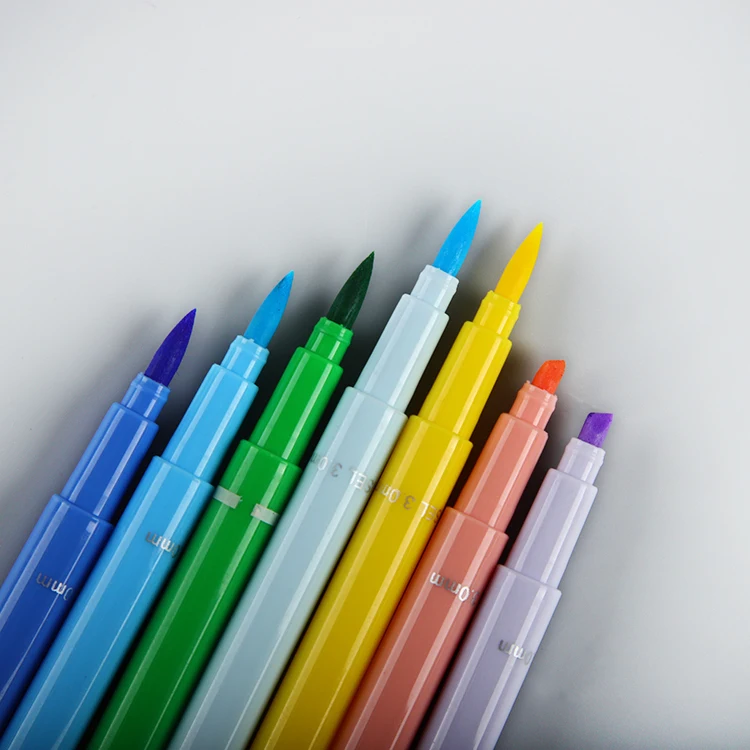 Plastic Hard Boxes Pack 12 color dual tip marker pens, art water color pen set